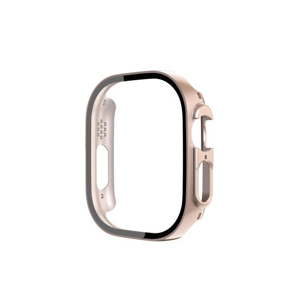 Wholesale Tempered Glass Screen Protector Full Coverage Shockproof Cover Case for Apple Watch Ultra 2 / 1 [49MM] (RoseGold)